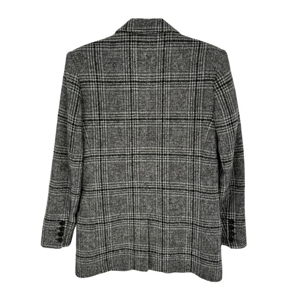 Smythe Oversized Notched Lapel Blazer Gray Glen Check Plaid Small - Picture 8 of 16